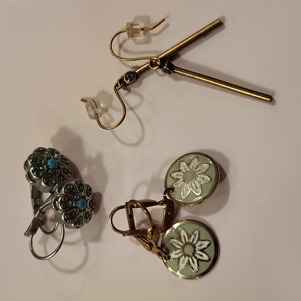 Group of three pair of earrings